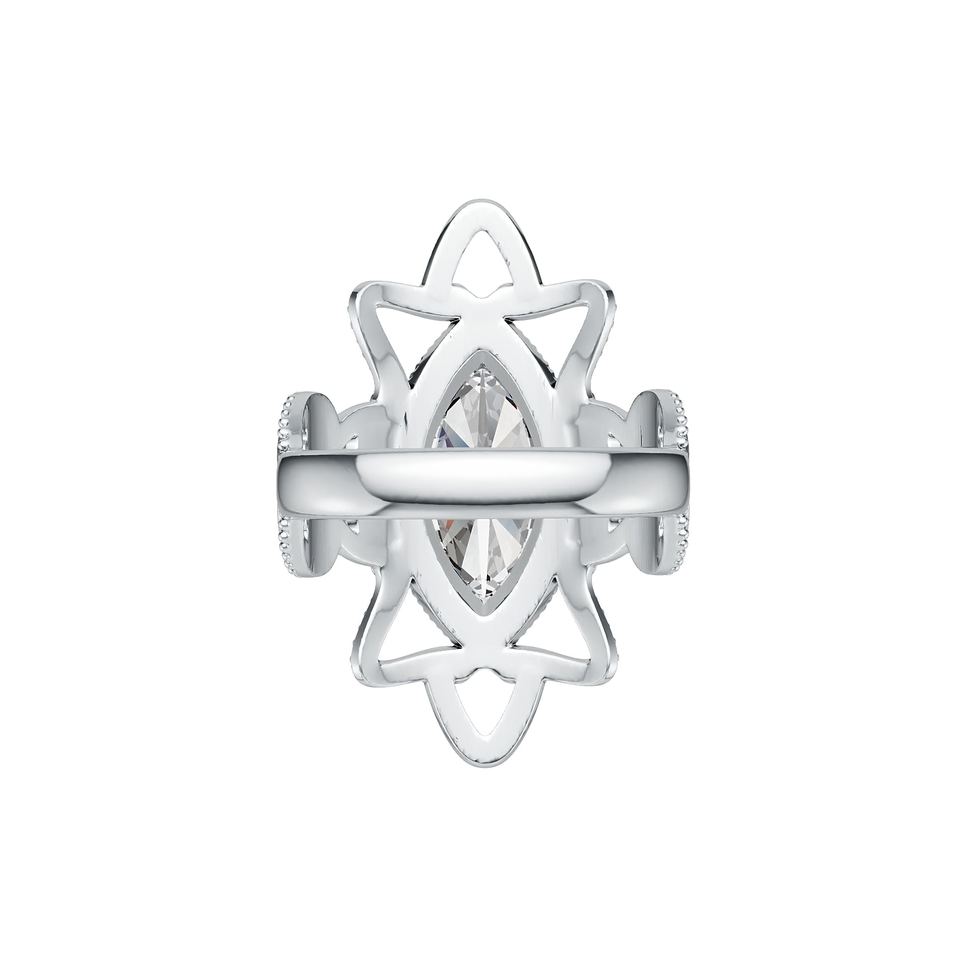 Sterling Silver Semi Mount Ring Setting Marquise MQ 20X10mm DHJ