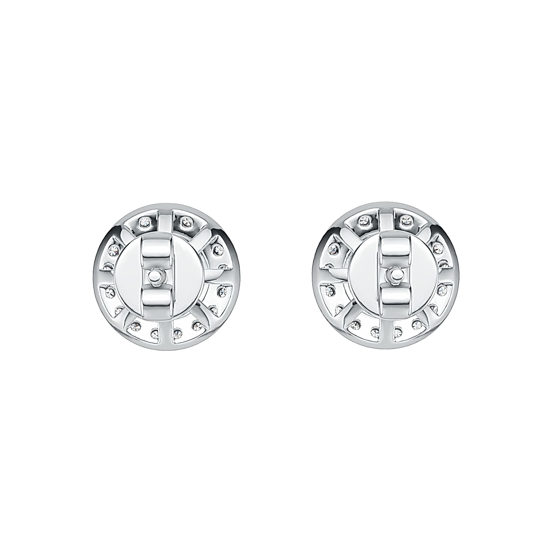 Platinum Semi Mount Earrings Setting Round RD 6x6m Halo Diamond Accent DHJ