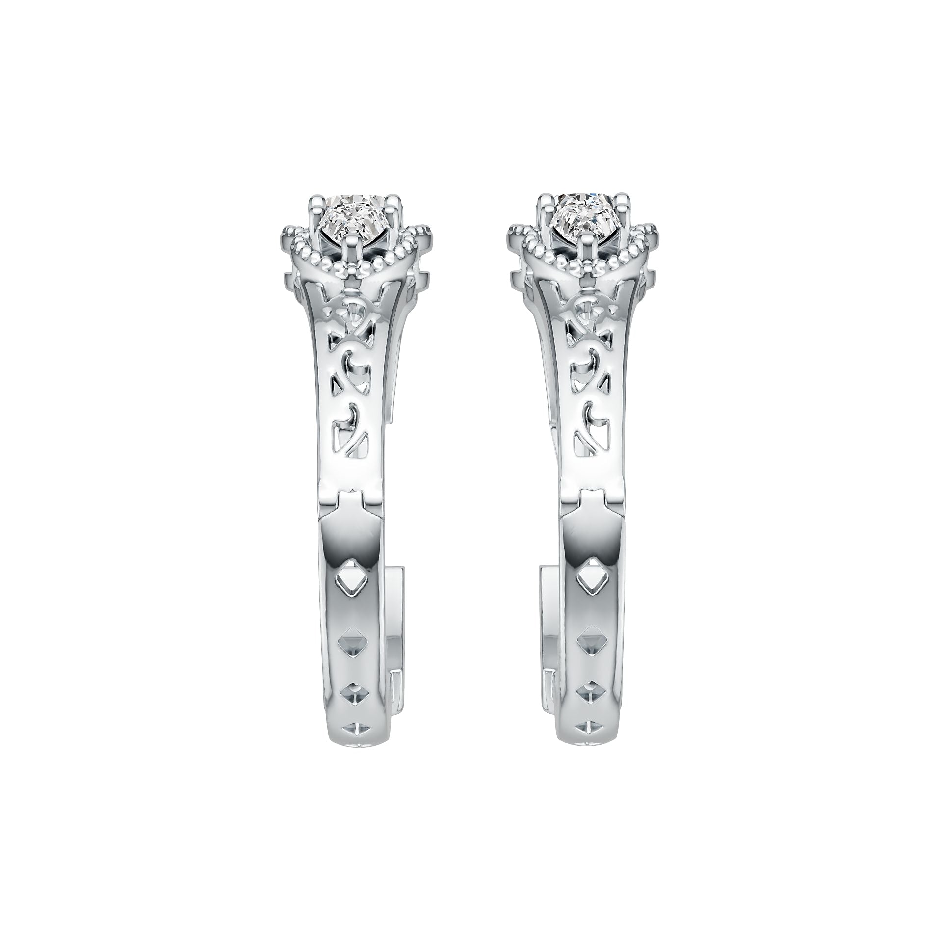 Sterling Silver Semi Mount Earrings Setting Oval OV 5X4mm PE 4X3mm DHJ