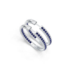 Sterling Silver Hoop Earrings with White Topaz or Moissanite Syzjewelry