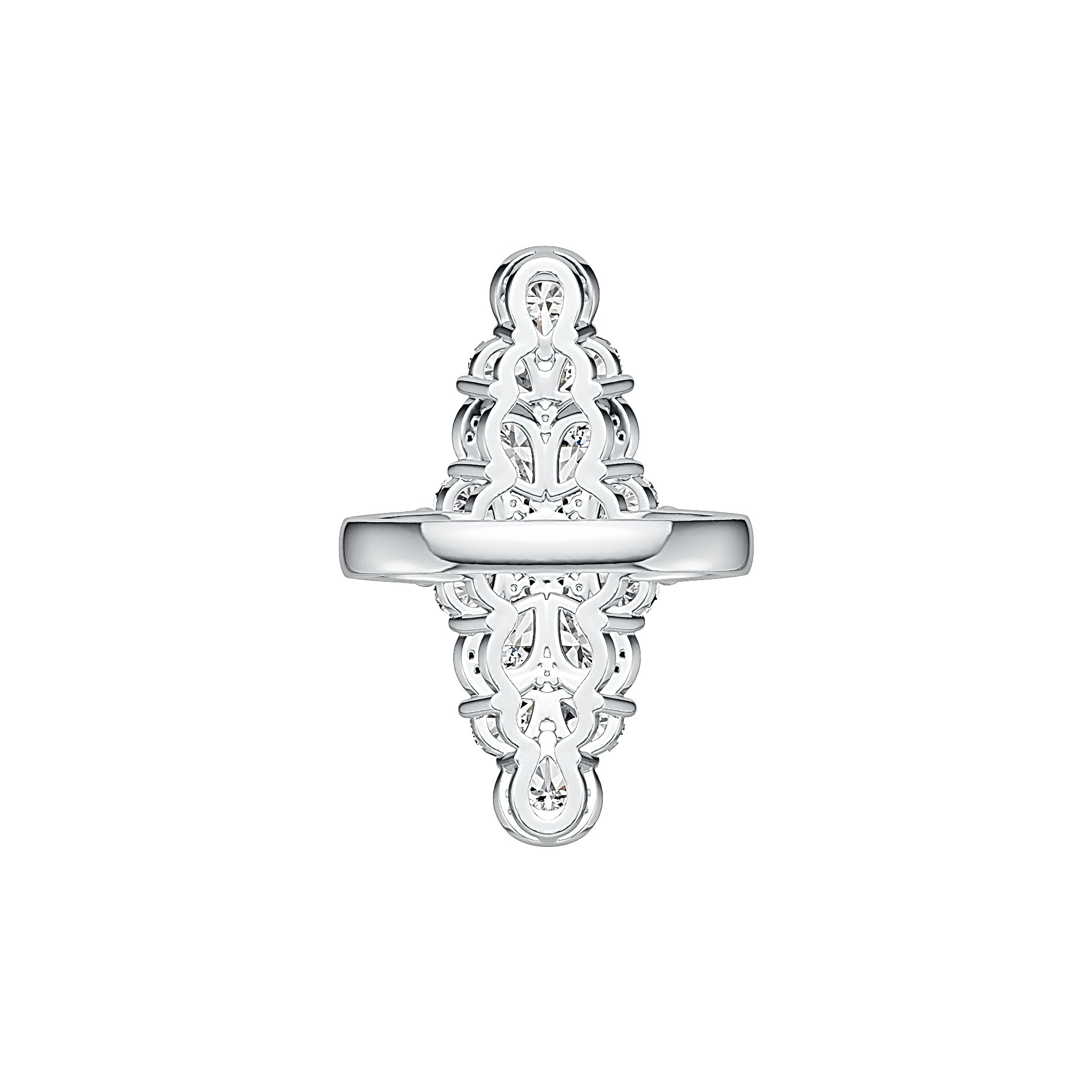 Sterling Silver Semi Mount Ring Setting Pear PE 6X4mm RD 4.5x4.5mm DHJ