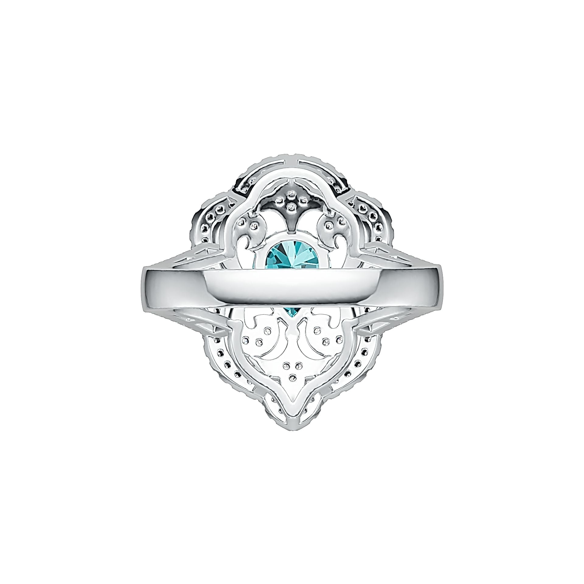 Sterling Silver Semi Mount Ring Setting Pear PE 8X6mm with White Topaz DHJ