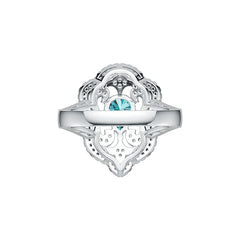 Sterling Silver Semi Mount Ring Setting Pear PE 8X6mm with White Topaz DHJ