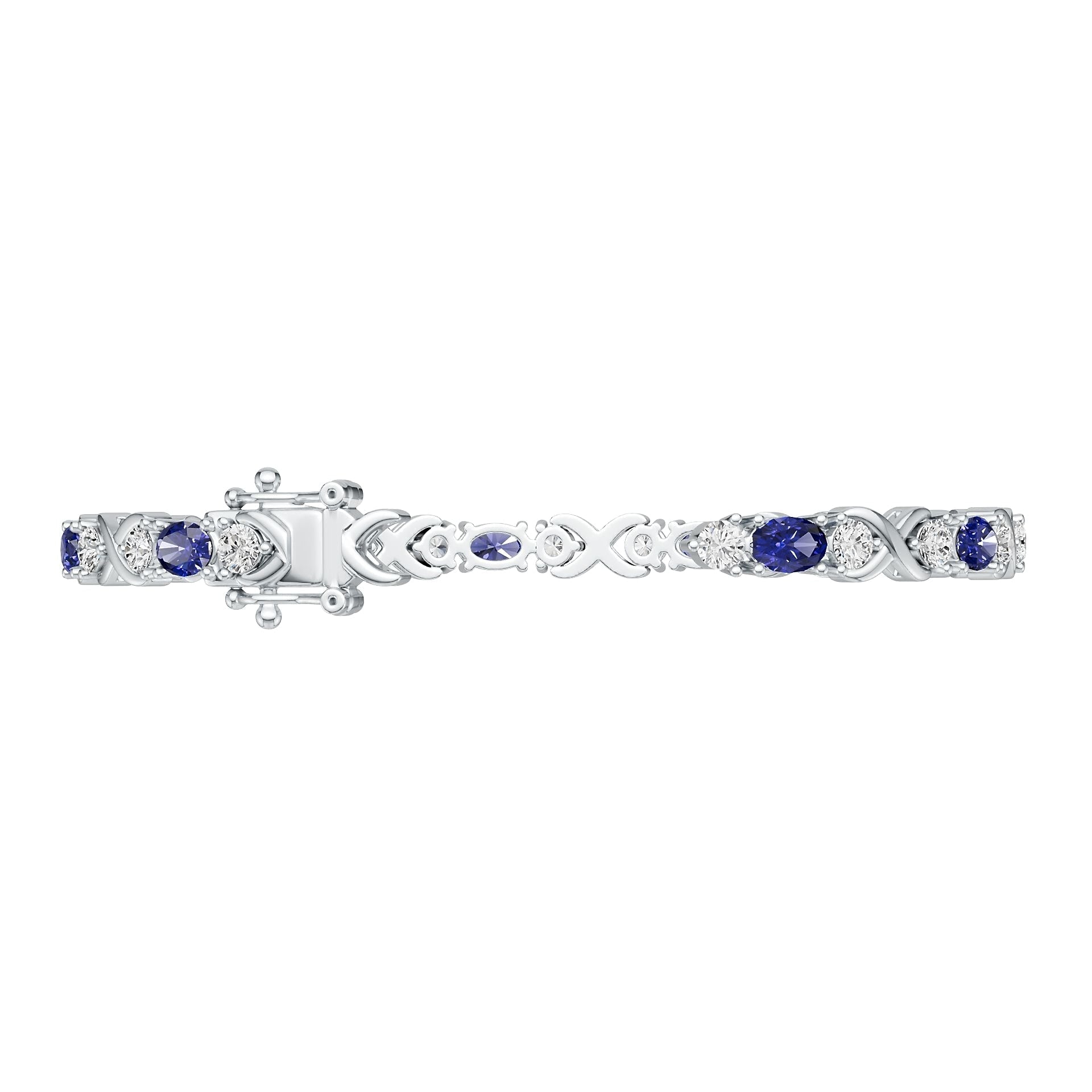 18K Gold Semi Mount Bracelet Setting Oval OV 6x4mm Crisscross Infinity Knot Tennis Bracelet Diamond Accent DHJ