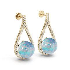 18K Gold Semi Mount Earrings Setting Round Ro 5x9mm Syz Jewelry