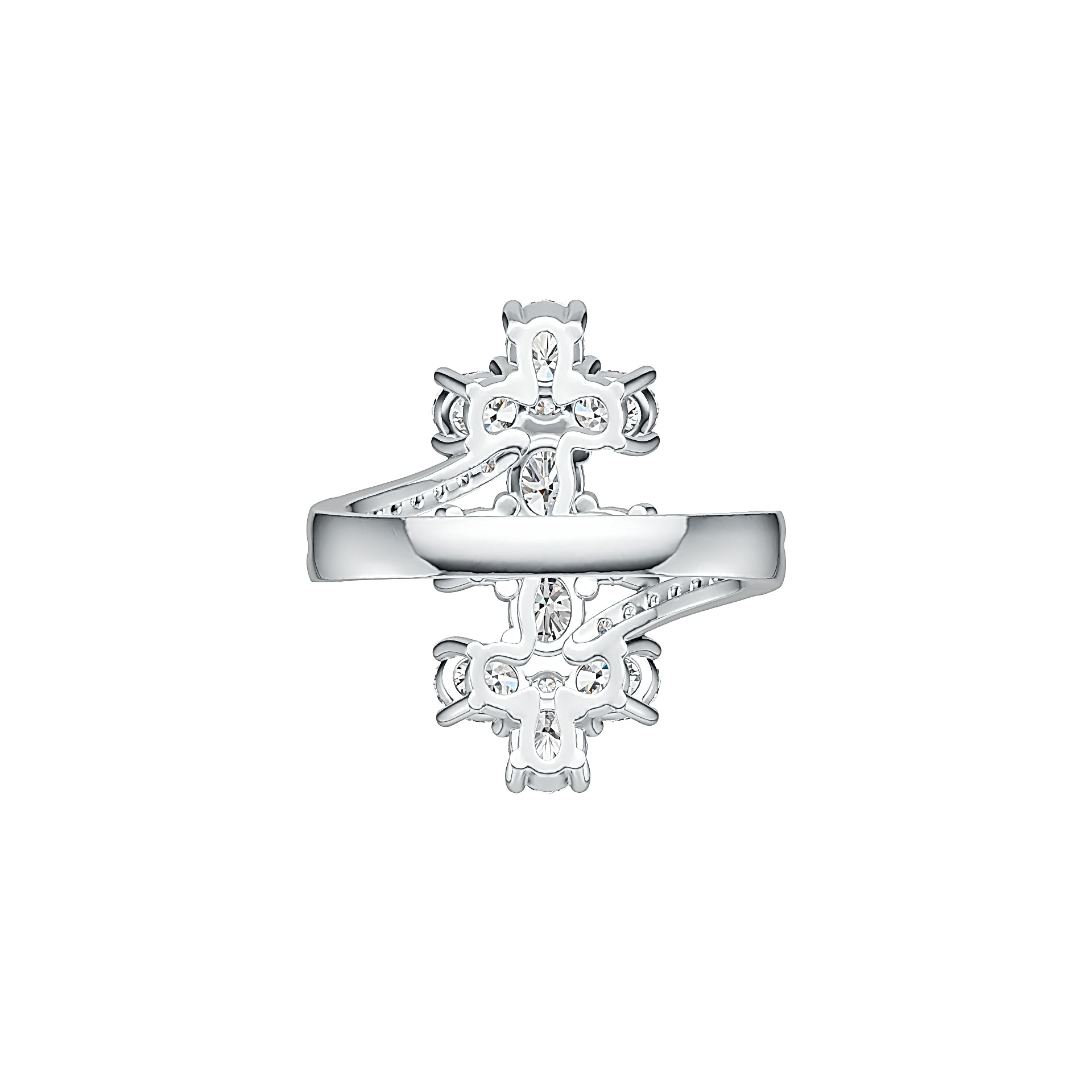 Sterling Silver Semi Mount Ring Setting Oval OV 5X4mm with White Topaz - Syzjewelry