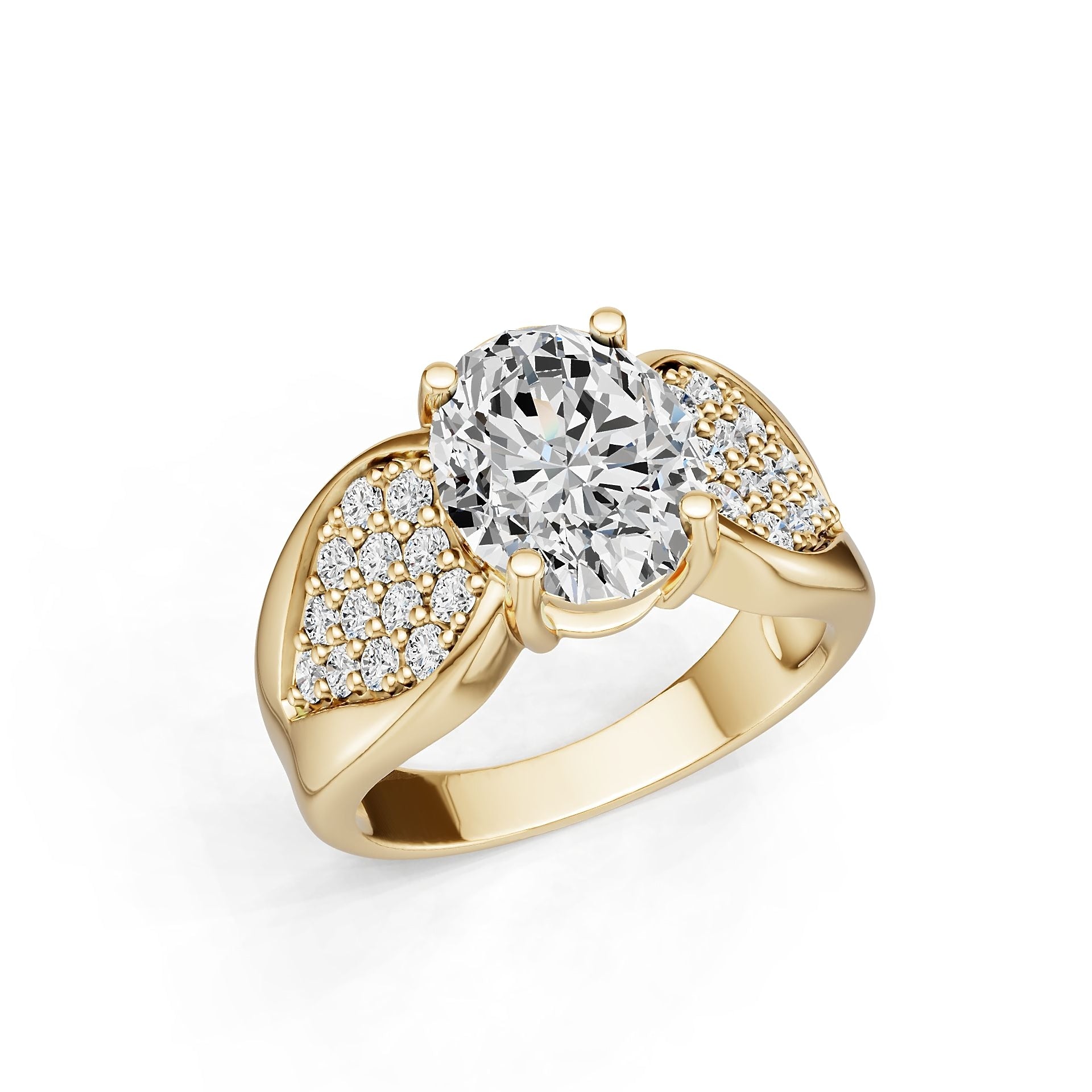Platinum Semi Mount Ring Setting Oval Ov 10x8mm Diamond Accent Syz Jewelry