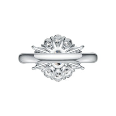 18K Gold Semi Mount Ring Setting Oval OV 8X6mm PE 5X3mm Diamond Accent DHJ