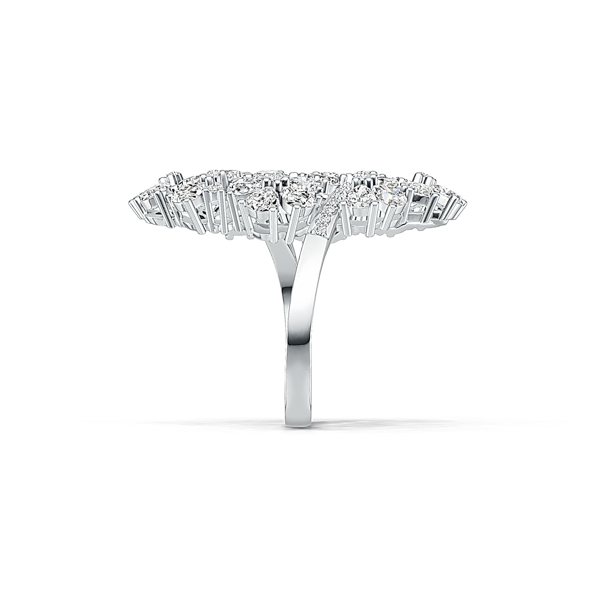 Platinum Cocktail Cluster Ring with or Moissanite Diamond Accent DHJ