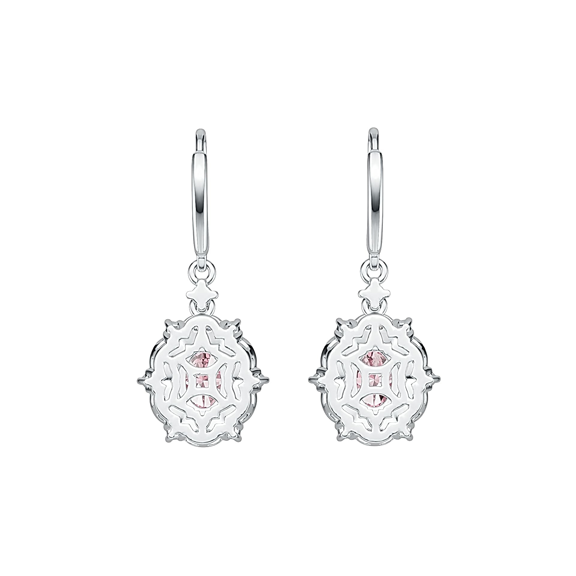 Sterling Silver Semi Mount Earrings Setting Oval OV 7X5mm with White Topaz DHJ