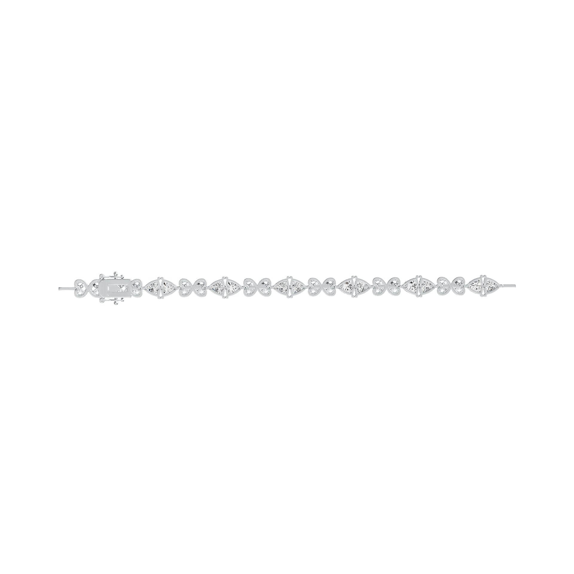 Sterling Silver Semi Mount Bracelet Setting Trillion TR 7X7mm with White Topaz or Moissanite DHJ