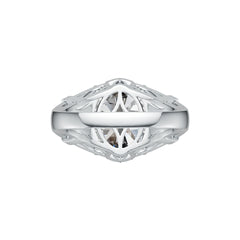 14K Gold Semi Mount Ring Setting Oval OV 16X12mm Diamond Accent DHJ