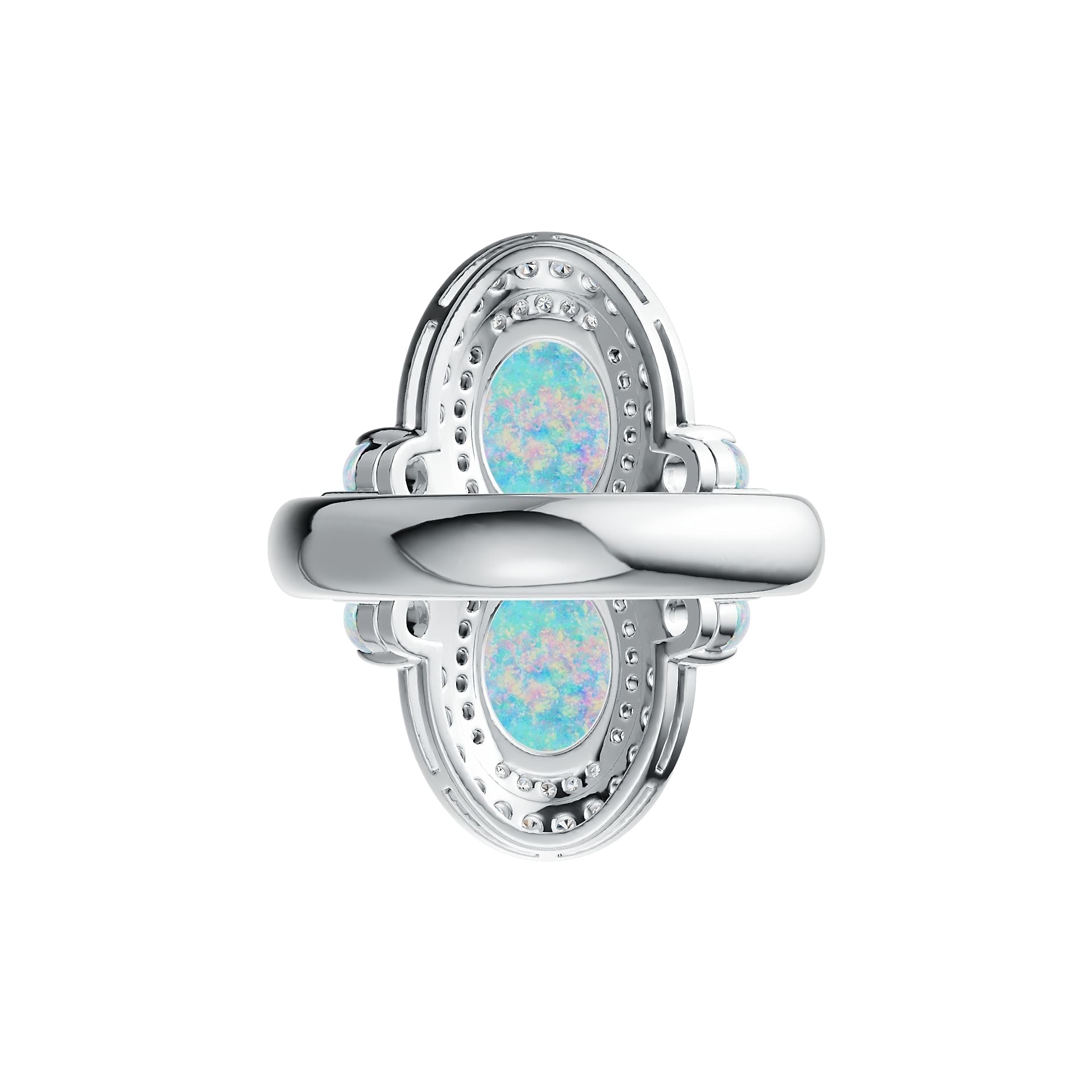 10K Gold Semi Mount Ring Setting Oval OV 9X7mm PE 5X4mm RD 3X3mm Cabochon Moissanite Accent DHJ