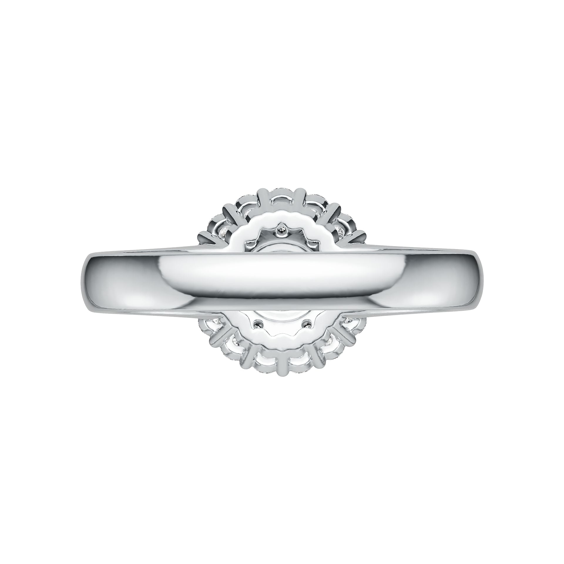 18K Gold Semi Mount Ring Setting Round RD 6x6mm Engagement Ring Diamond Accent DHJ