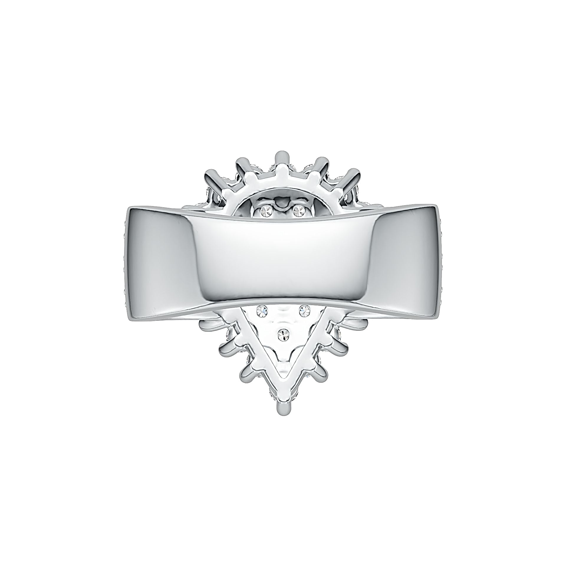 Sterling Silver Cluster Ring Pear-Shaped with White Topaz or Moissanite DHJ