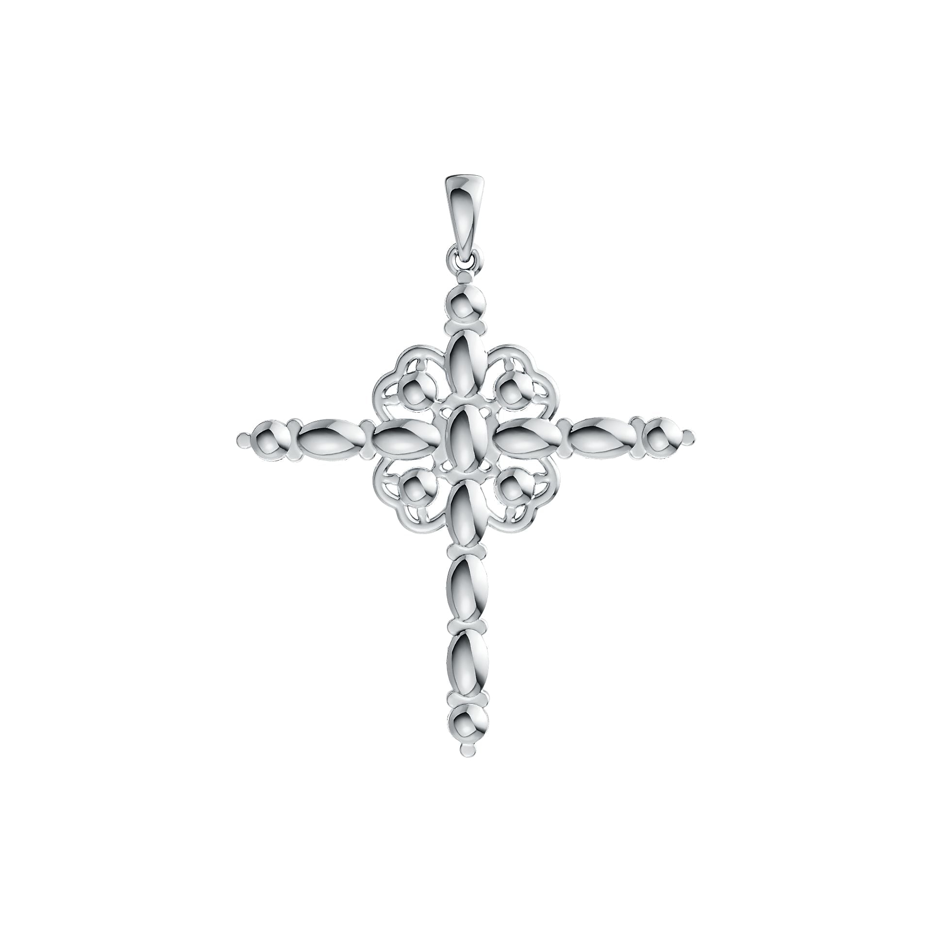 10K Gold Semi Mount Pendant Setting Oval OV 5x3mm RD 3x3mm Cross Theme DHJ