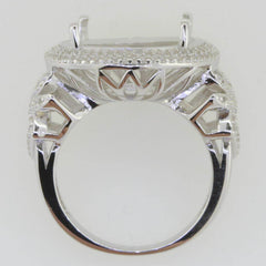 14K Gold Semi Mount Ring Setting Round RD 15X15mm Diamond Accent Syzjewelry