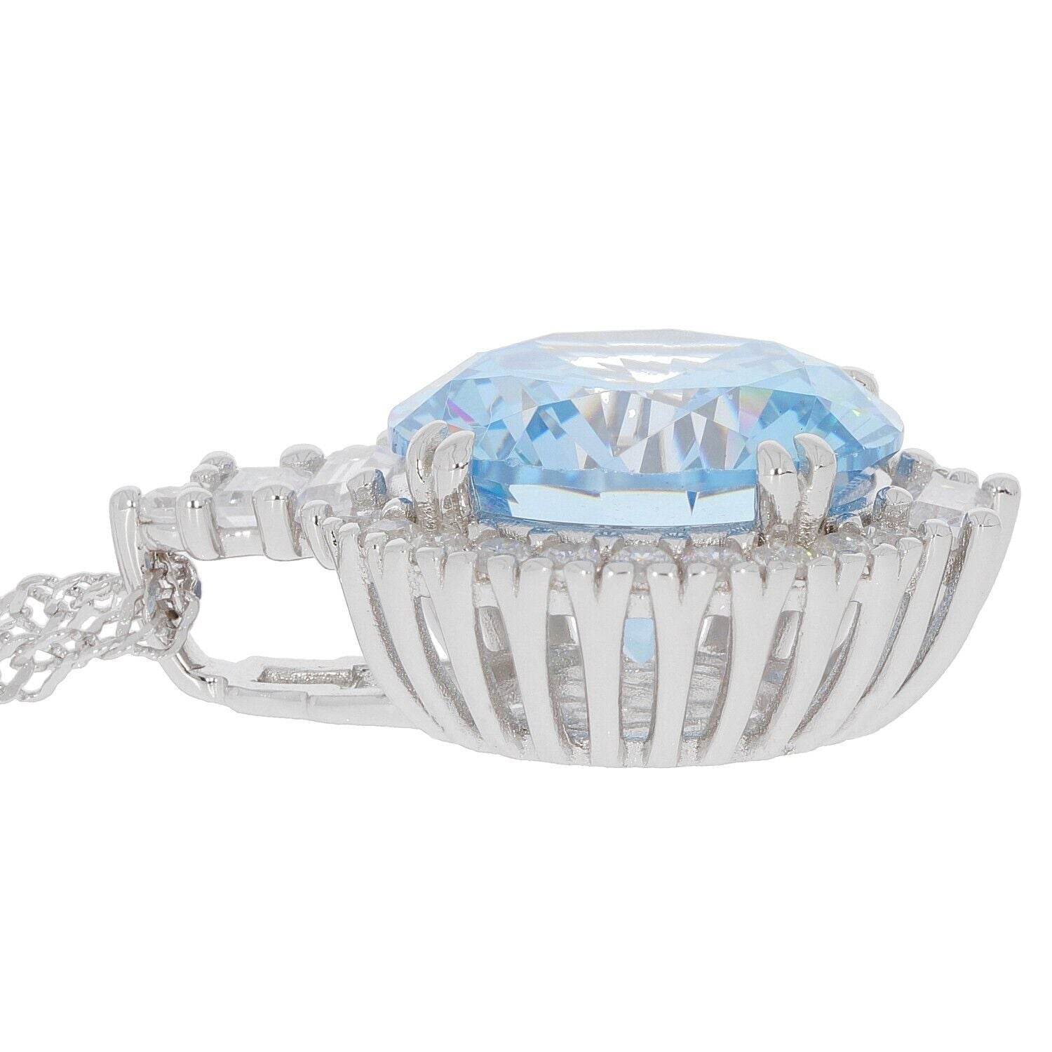 Platinum Semi Mount Pendant Setting Round RD 12x12mm White Topa Diamond Accent Syzjewelry