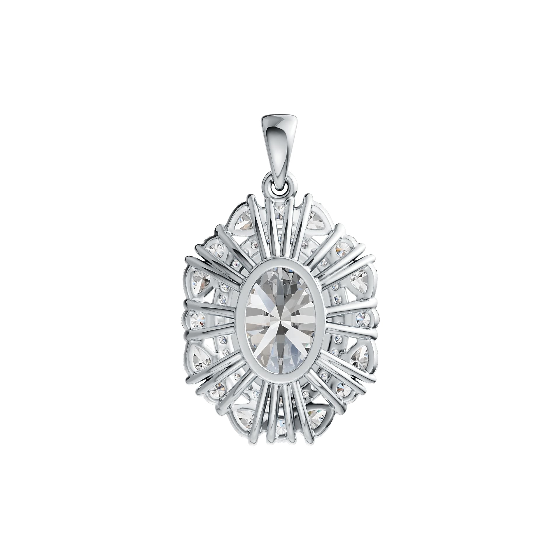 Sterling Silver Semi Mount Pendant Setting Oval OV 14X10mm DHJ