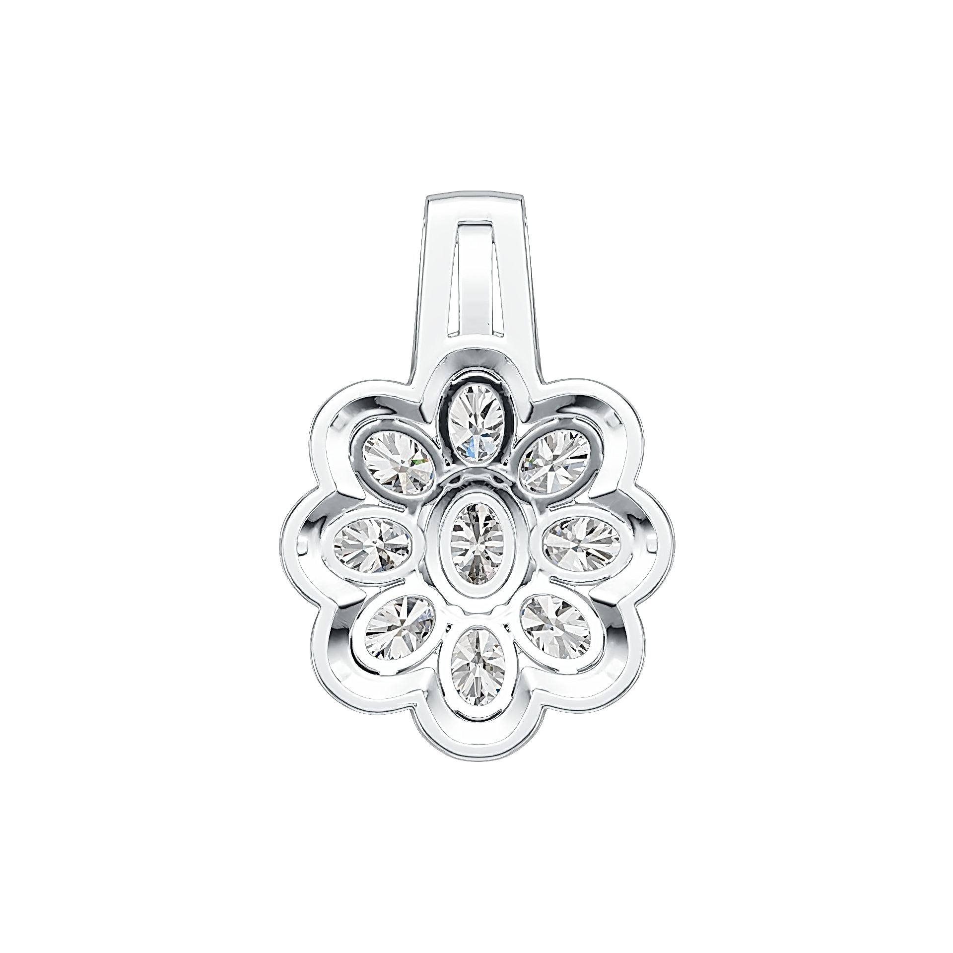 14K Gold Semi Mount Pendant Setting Oval OV 7X5mm Diamond Accent DHJ