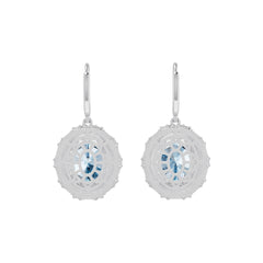 Sterling Silver Semi Mount Earrings Setting Oval OV 11x9mm with White Topaz Syzjewelry