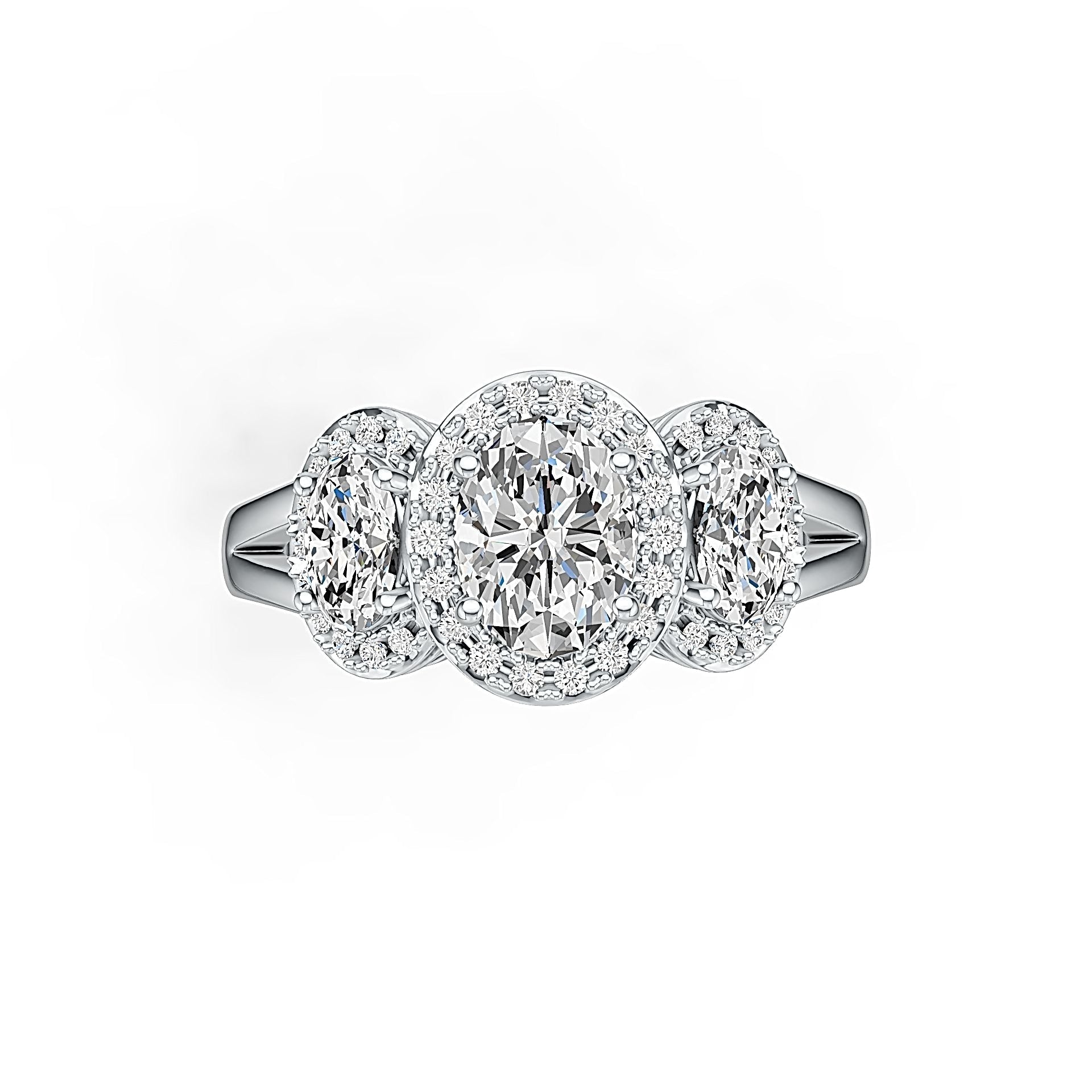 Platinum Semi Mount Ring Setting Oval OV 8X6mm OV 6X4mm Diamond Accent DHJ