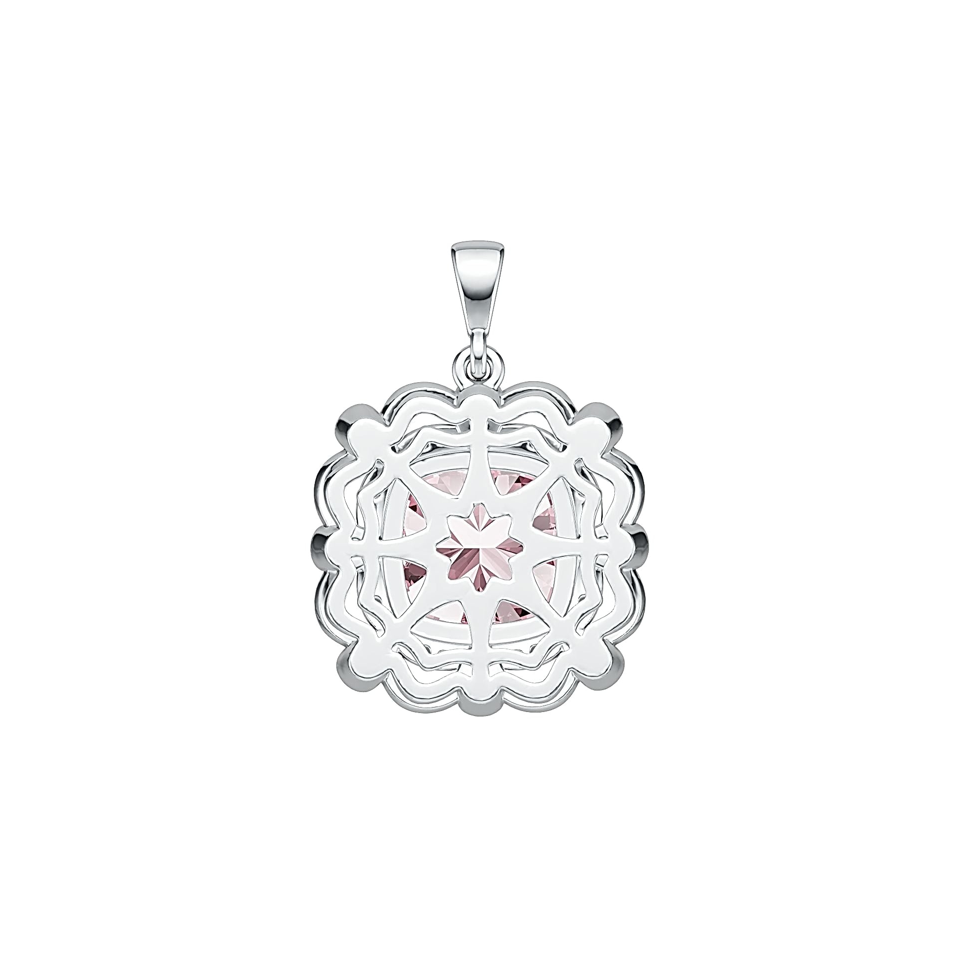 18K Gold Semi Mount Pendant Setting Cushion CU 11X11mm Diamond Accent DHJ