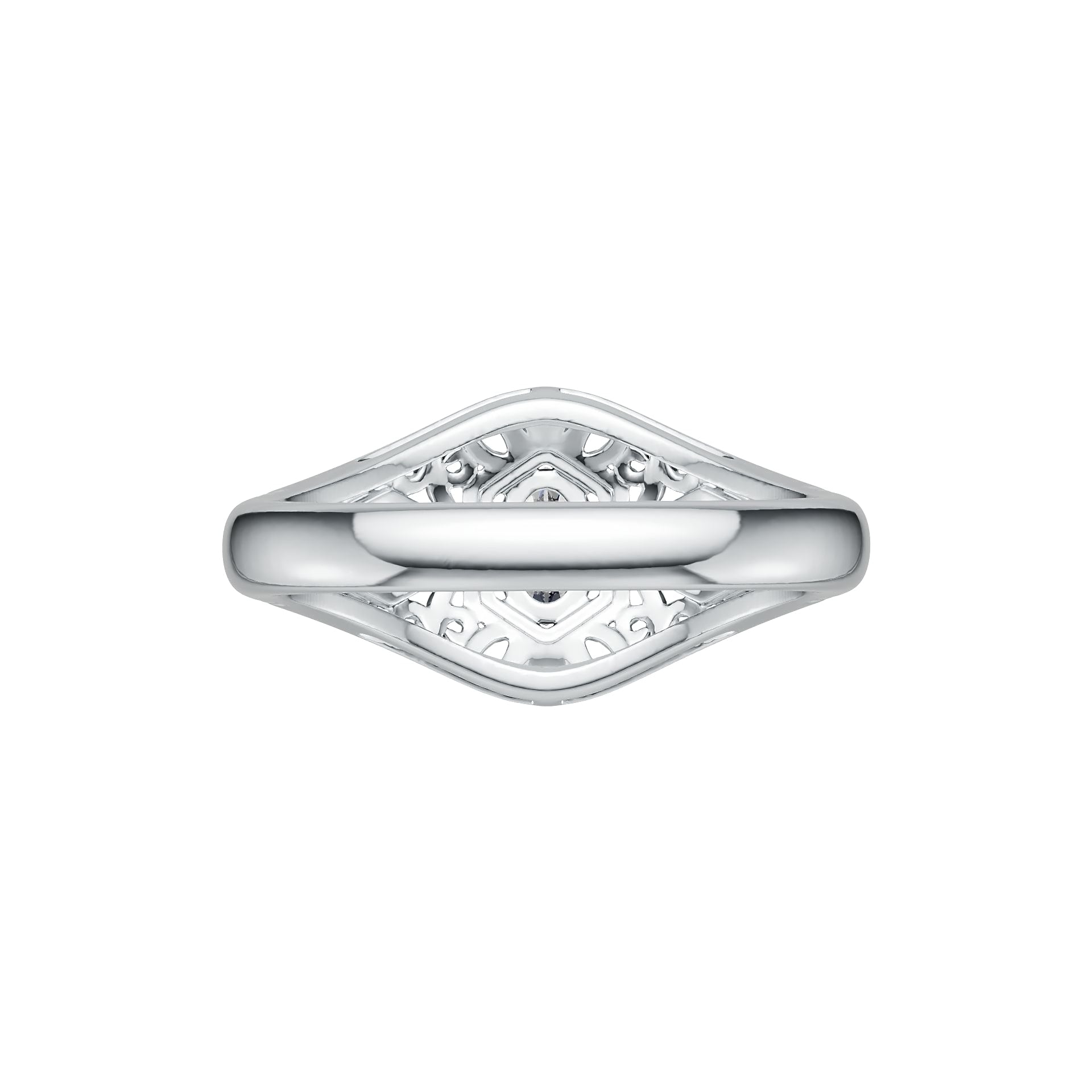 10K Gold Semi Mount Ring Setting Oval OV 6X4mm Art Deco Style DHJ