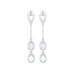 14K Gold Earrings Pear-Shaped Theme with or Moissanite Diamond Accent DHJ