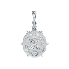 18K Gold Semi Mount Pendant Setting Oval OV 10X8mm Vintage-Inspired Diamond Accent DHJ