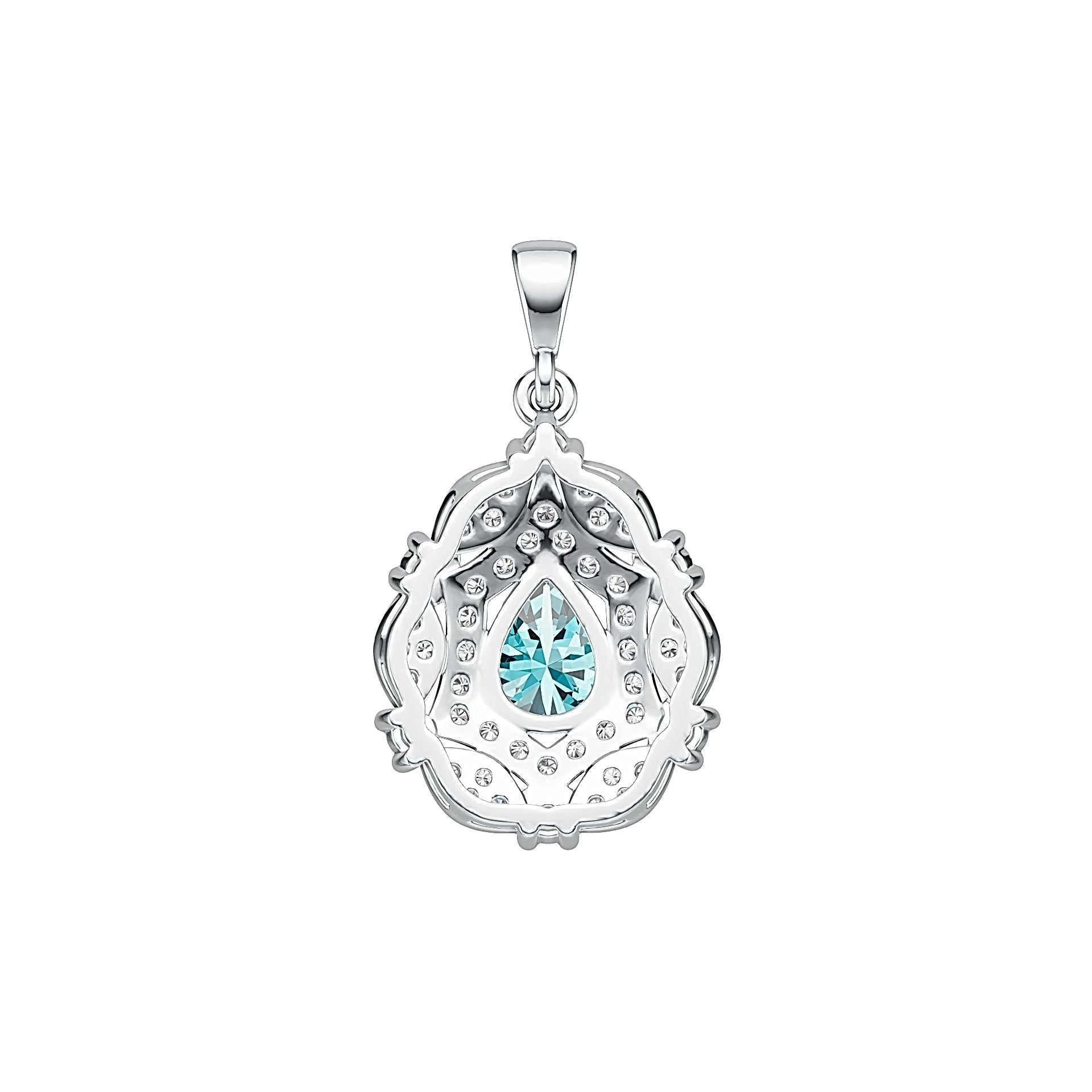 Sterling Silver Semi Mount Pendant Setting Pear PE 8x6mm DHJ