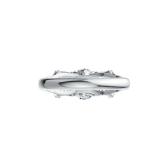 Platinum Semi Mount Ring Setting Oval OV 8X6mm CU 6X4mm Diamond Accent DHJ