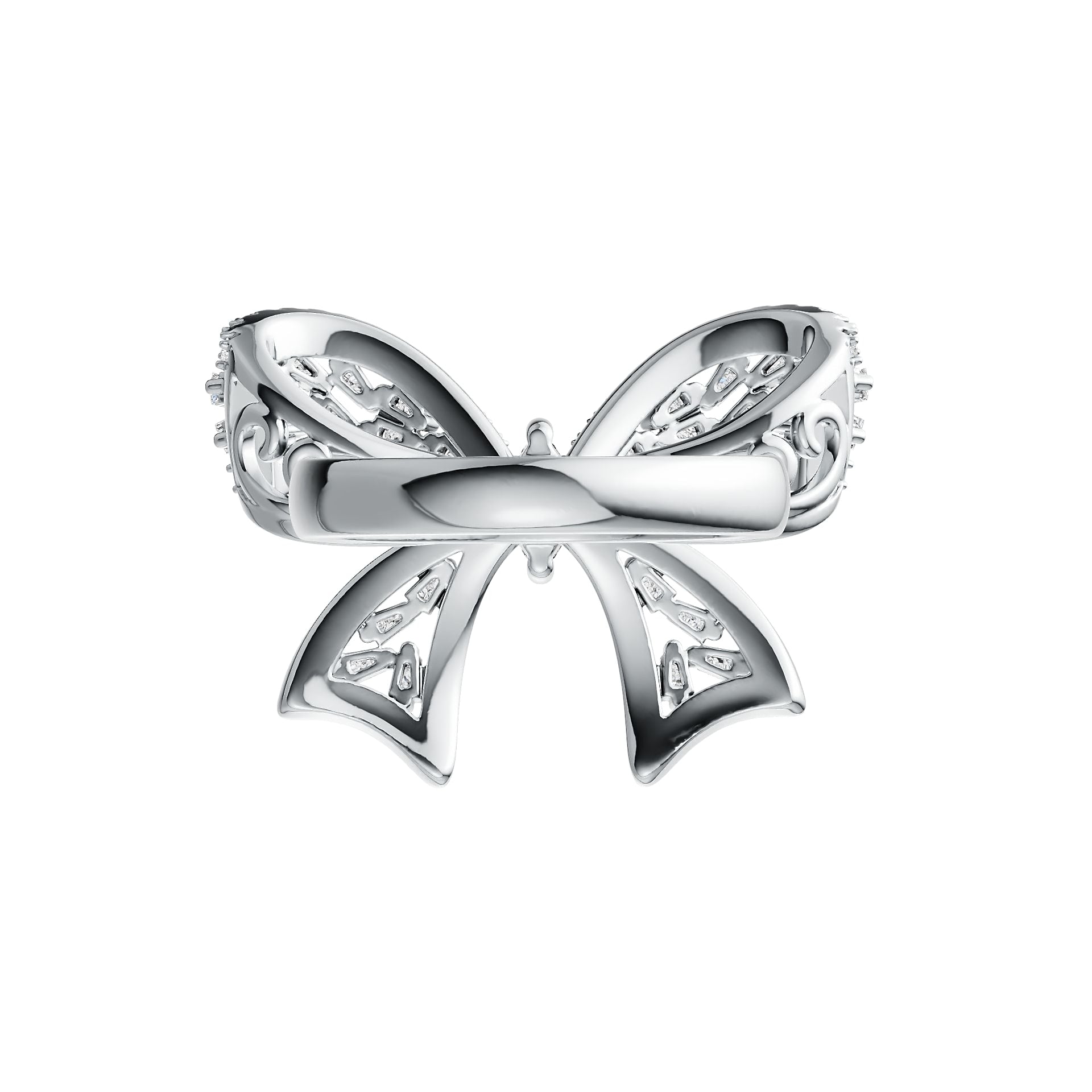 18K Gold Semi Mount Ring Setting Marquise MQ 6X3mm Ribbon Bow Theme Diamond Accent DHJ