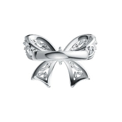 18K Gold Semi Mount Ring Setting Marquise MQ 6X3mm Ribbon Bow Theme Diamond Accent DHJ