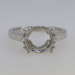 10K Gold Semi Mount Ring Setting Round RD 10x10mm Solitaire Moissanite Accent Syzjewelry