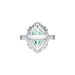 Platinum Semi Mount Ring Setting Oval OV 14X10mm Diamond Accent DHJ