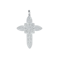 Sterling Silver Semi Mount Pendant Setting Oval OV 5X3mm OV 4X3mm RD 5X5mm Cross Theme DHJ