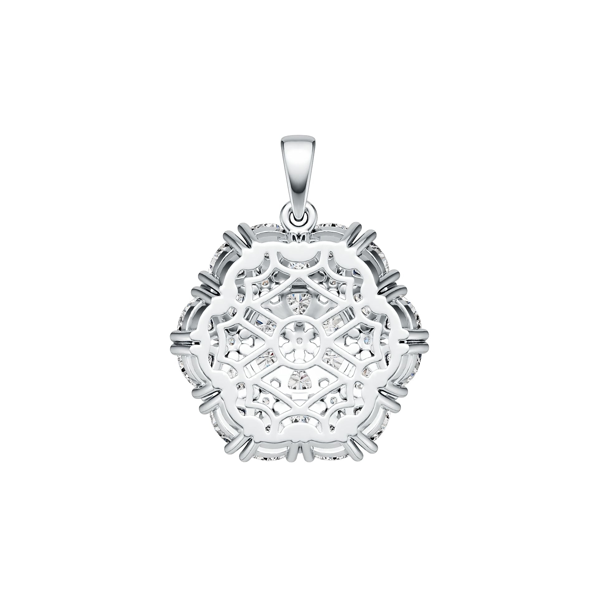 Sterling Silver Semi Mount Pendant Setting Trillion TR 4X4mm DHJ