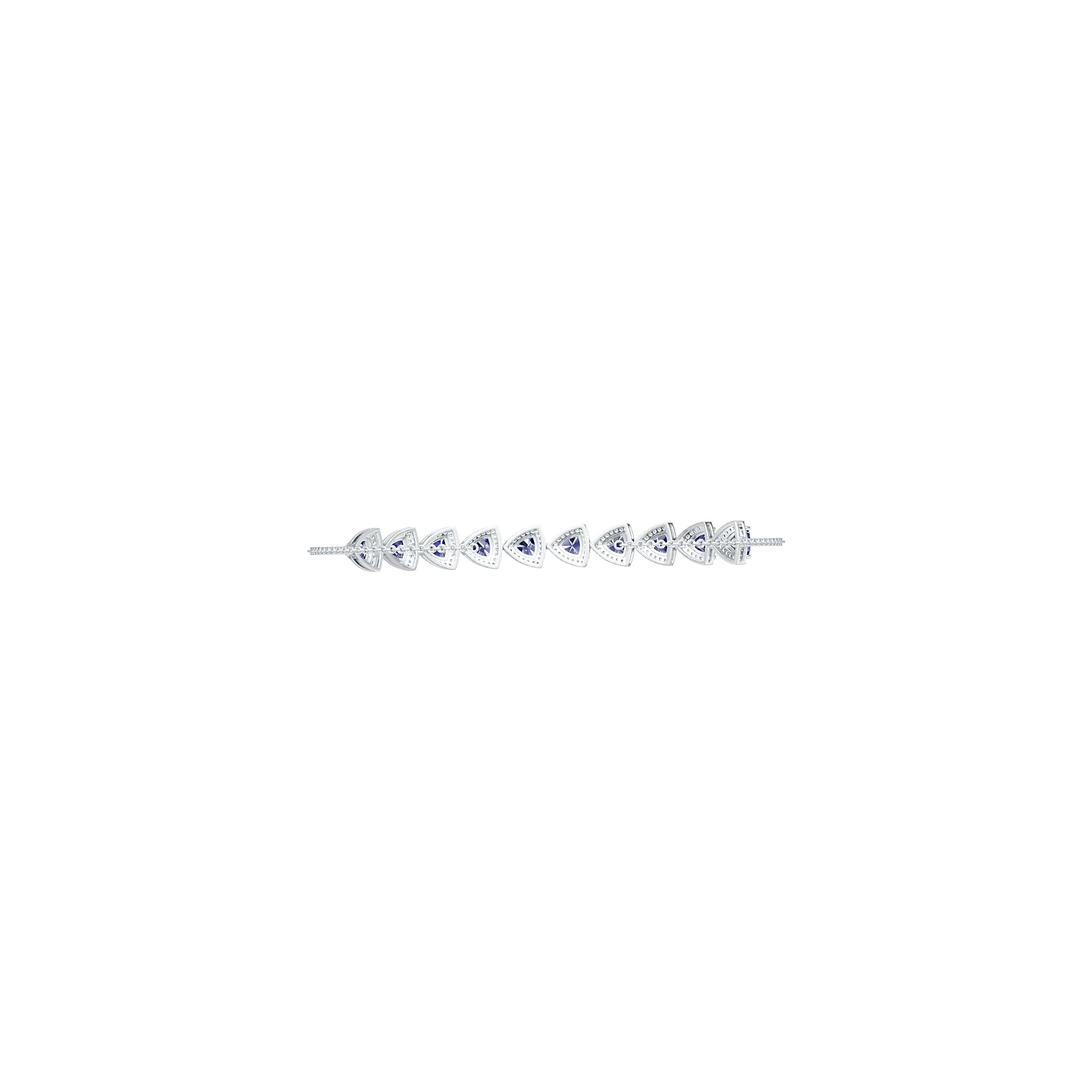Sterling Silver Semi Mount Bracelet Setting Trillion Tr Syzjewelry