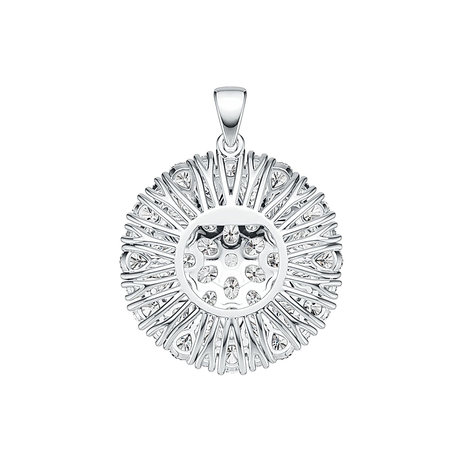 Sterling Silver Cluster Pendant with White Topaz or Moissanite DHJ