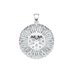 Sterling Silver Cluster Pendant with White Topaz or Moissanite DHJ