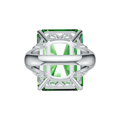 Sterling Silver Semi Mount Ring Setting Emerald OCT 20X15mm Cocktail Ring Art Nouveau DHJ