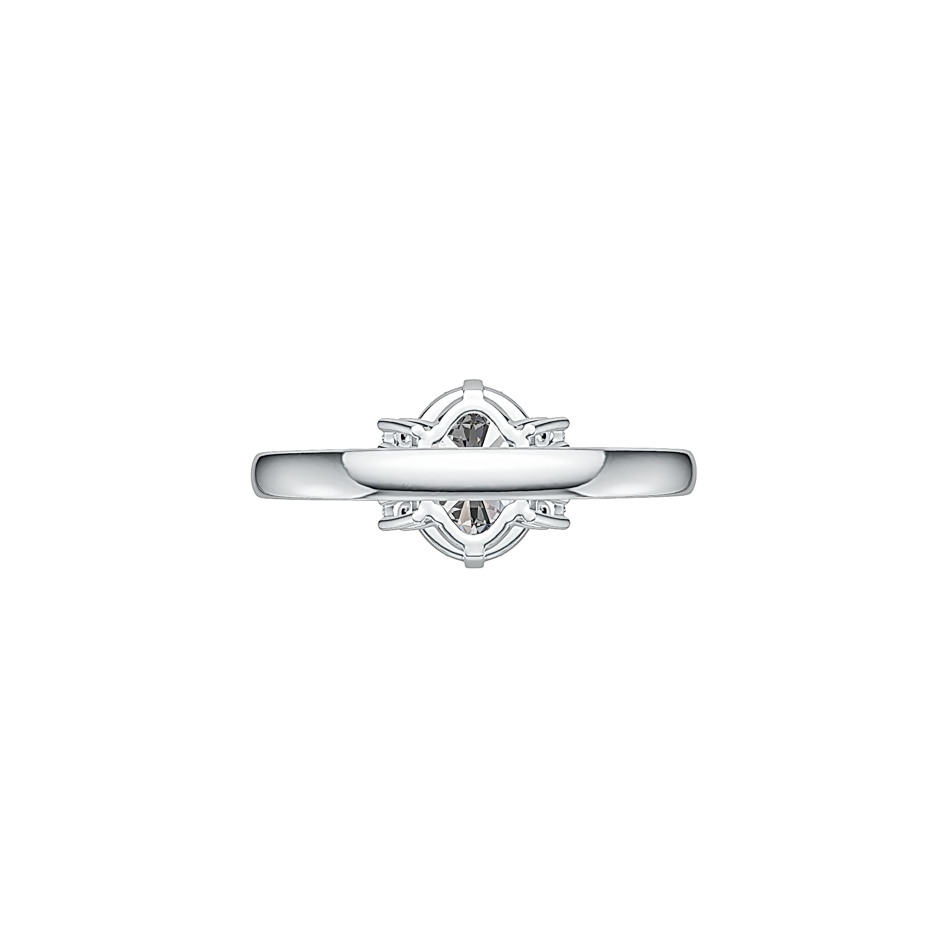 Sterling Silver Semi Mount Ring Setting Oval OV 10X8mm White Topaz M0075DK21205R - Syzjewelry