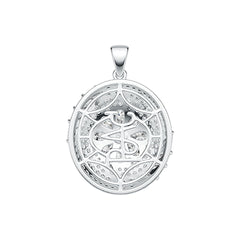 Sterling Silver Cluster Pendant with White Topaz or Moissanite DHJ