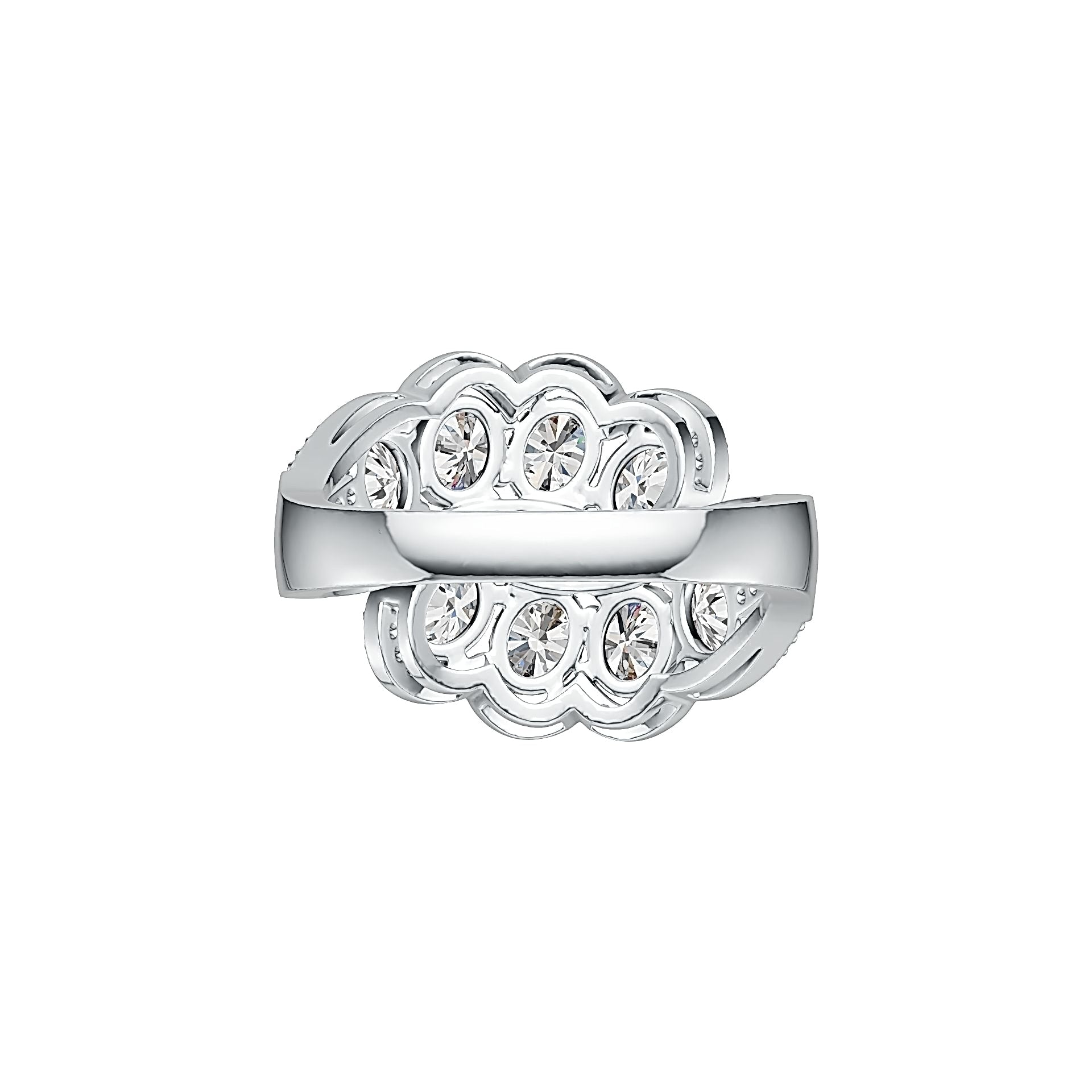 10K Gold Semi Mount Ring Setting Oval OV 5X4mm with Moissanite Accent DHJ