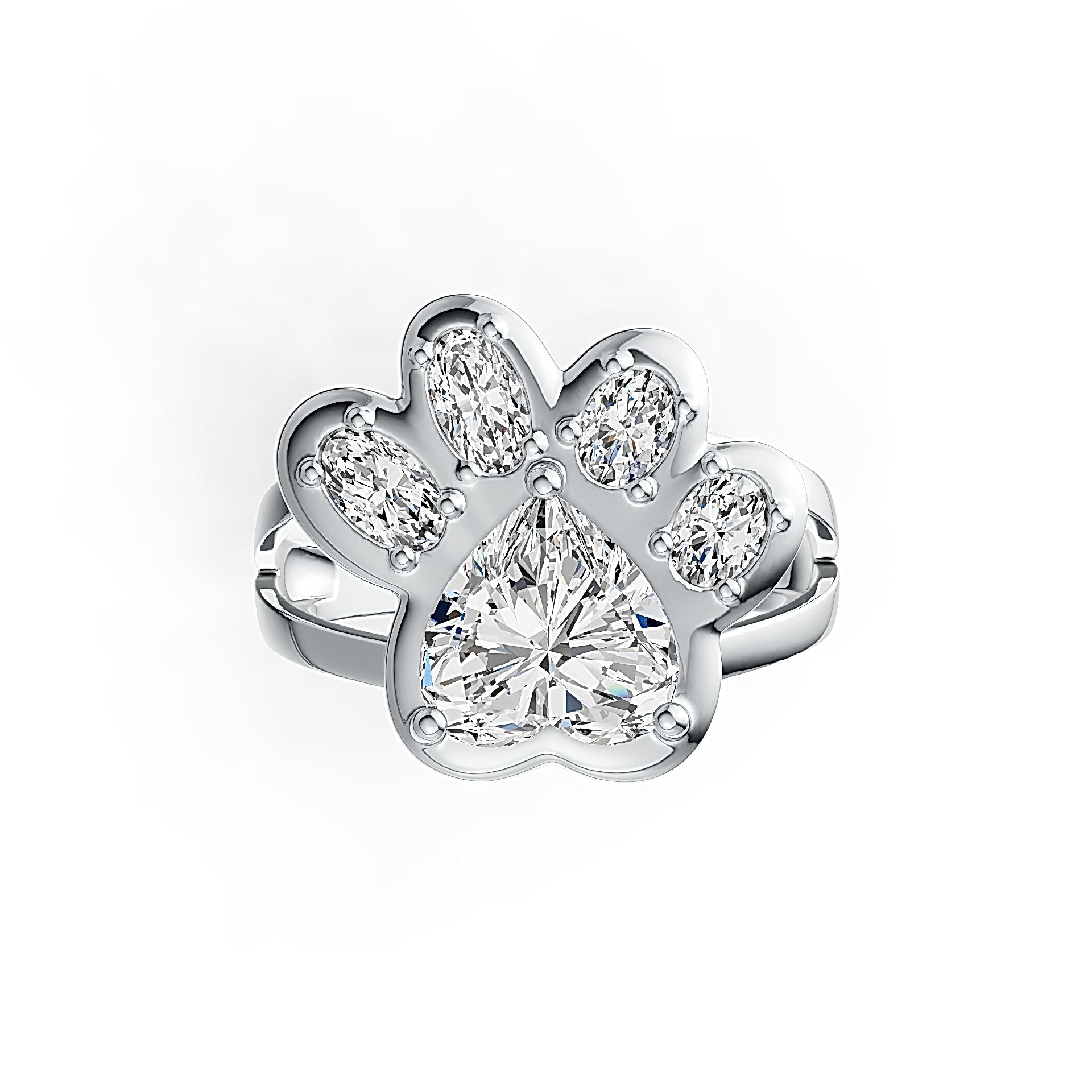 10K Gold Semi Mount Ring Setting Heart HT 8X8mm DHJ