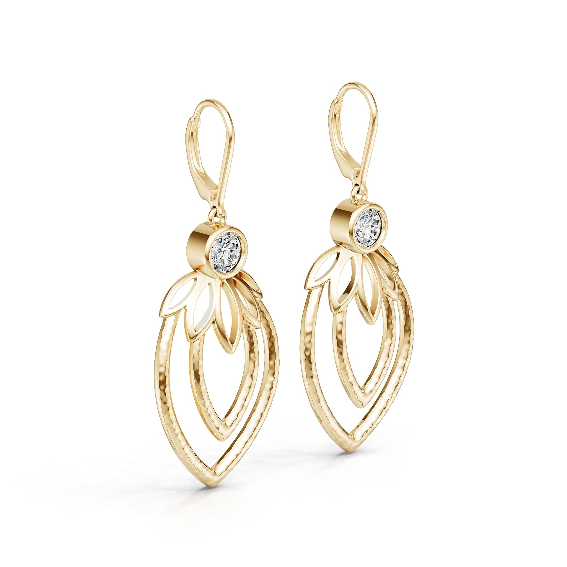 14K Gold Semi Mount Earrings Setting Round Ro 6x6mm Syz Jewelry