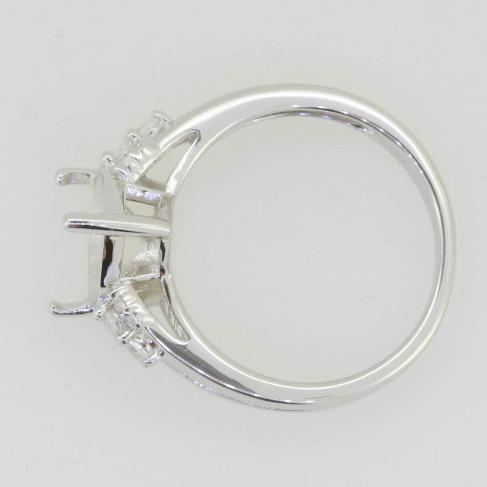 14K Gold Semi Mount Ring Setting Pear PE 11X9mm Diamond Accent Syzjewelry