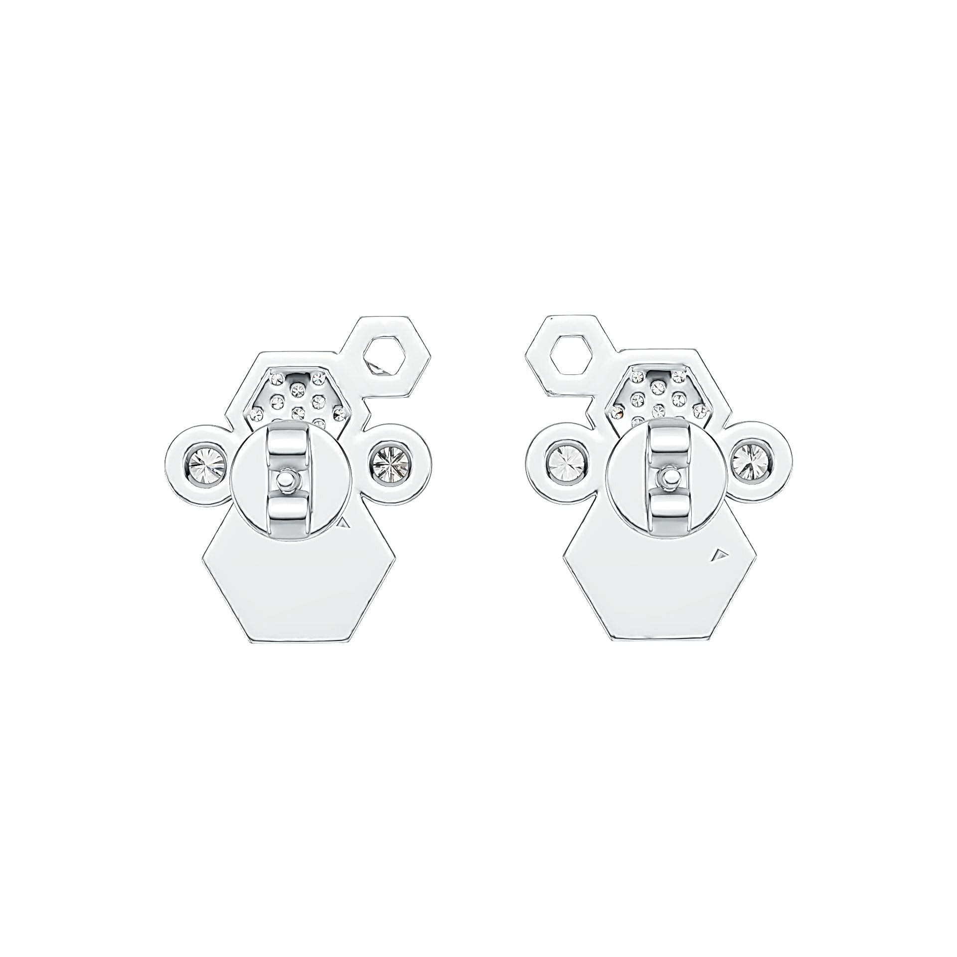 10K Gold Earrings Hexagon Theme with or Moissanite Moissanite Accent DHJ