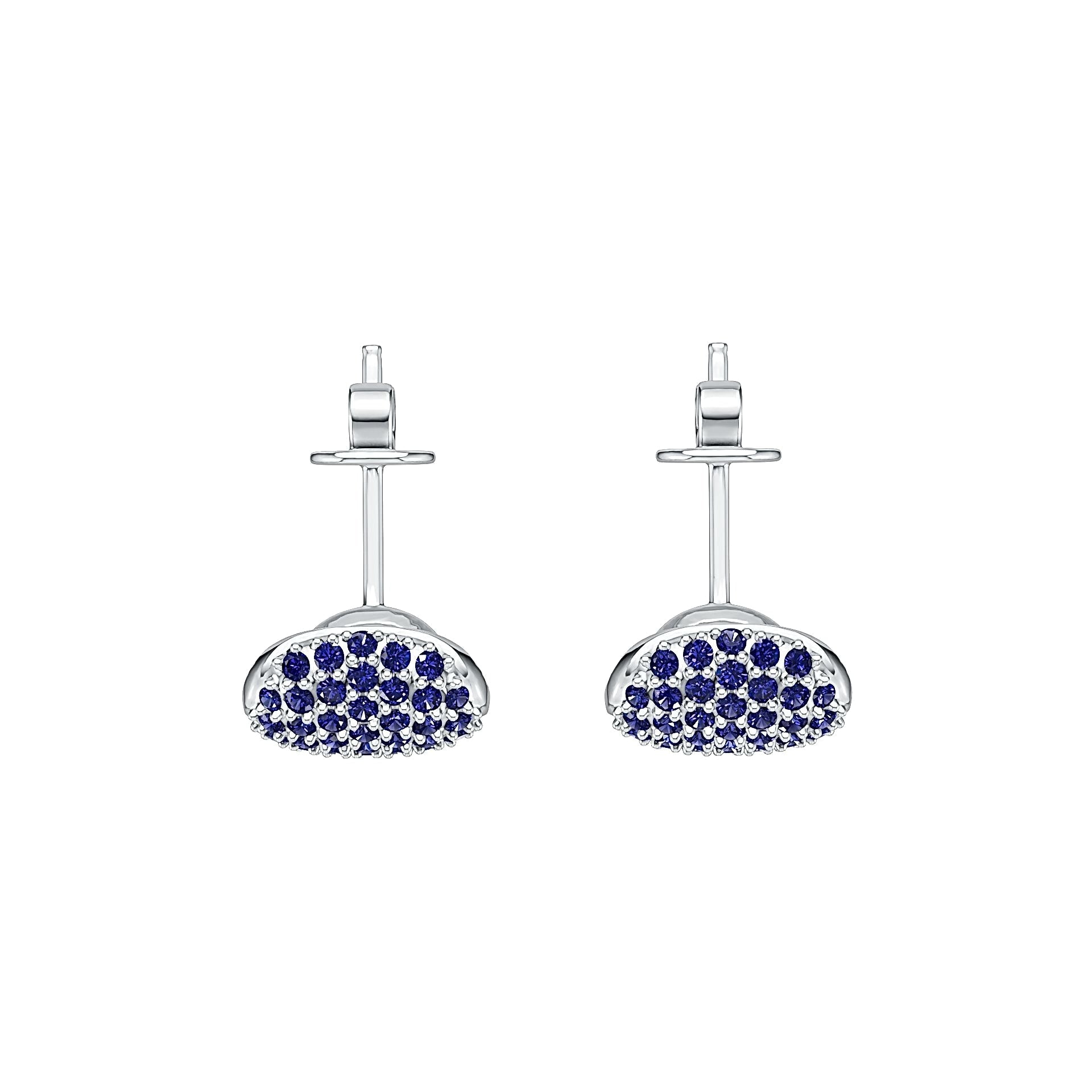 Platinum Pave Earrings with or Moissanite Diamond Accent DHJ